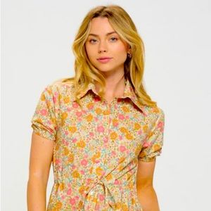 SM Wardrobe-Super cute, marigold print yellow summer dress